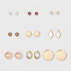 Stones And Metal Round Beads Earring Set 9ct - Wild Fable, Size: Small,