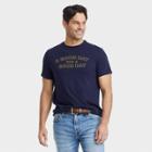 Men's Standard Fit Short Sleeve Crew Neck Graphics T-shirt - Goodfellow & Co Navy Blue/letters