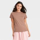 Women's Short Sleeve T-shirt - A New Day Light Brown