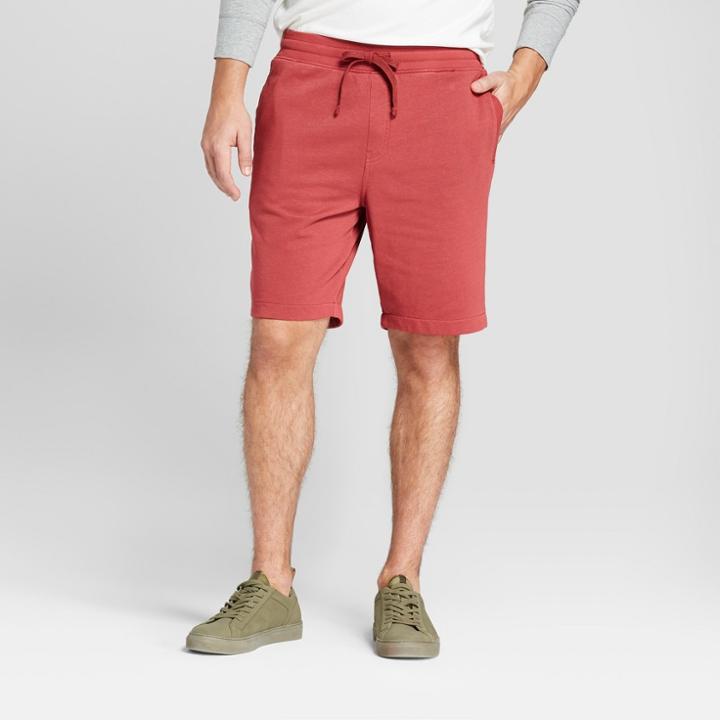 Men's 9 Flat Front French Terry Knit Shorts - Goodfellow & Co Ferrous Red