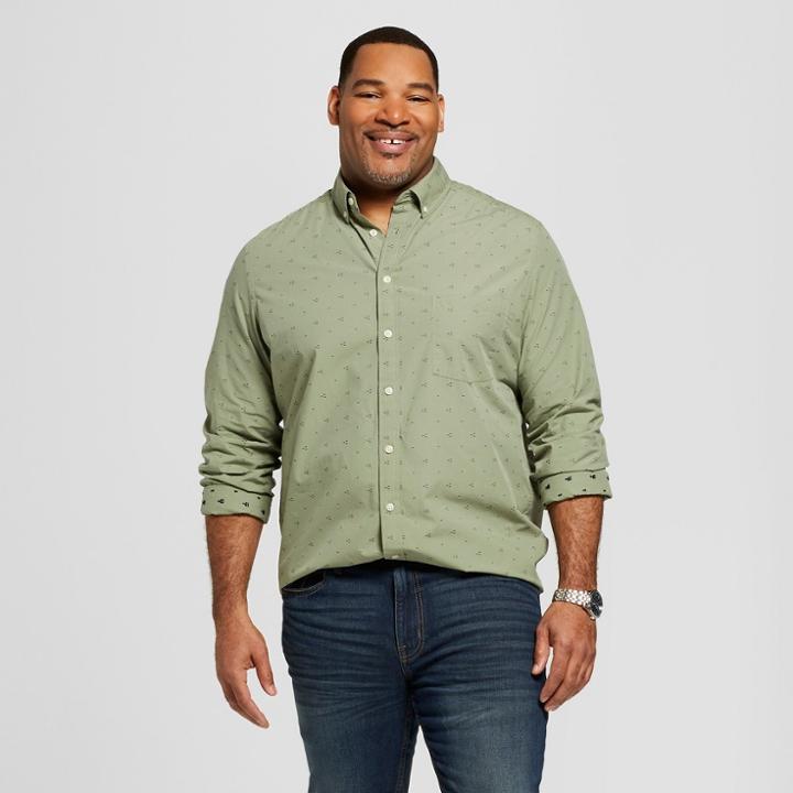Men's Big & Tall Standard Fit Long Sleeve Northrop Button-down Shirt - Goodfellow & Co Pioneer