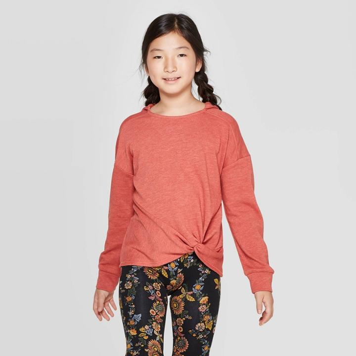 Girls' Twist Front Hoodie - Art Class Pink M, Girl's,
