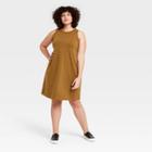 Women's Plus Size Knit Tank Dress - A New Day Olive