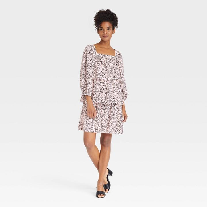 Women's Bishop 3/4 Sleeve Dress - Who What Wear Pink
