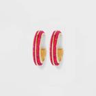 Sugarfix By Baublebar Two-tone Beaded Hoop Earrings - Coral Pink