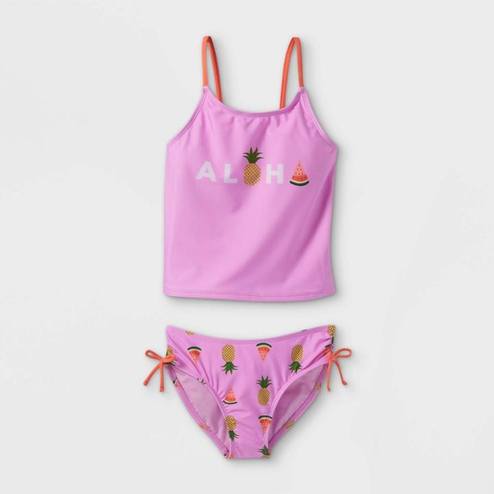 Girls' Aloha Tankini Set- Cat & Jack Pink