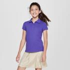 Girls' Short Sleeve Pique Uniform Polo Shirt - Cat & Jack Purple