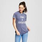 Women's Short Sleeve Start A Revolution Hooded Graphic Sweatshirt - Grayson Threads (juniors') Blue