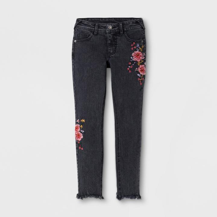 Girls' Embroidered Jeans - Art Class Black