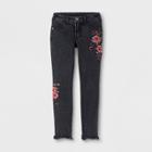 Girls' Embroidered Jeans - Art Class Black