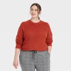 Women's Plus Size Crewneck Pullover Sweater - A New Day Rust