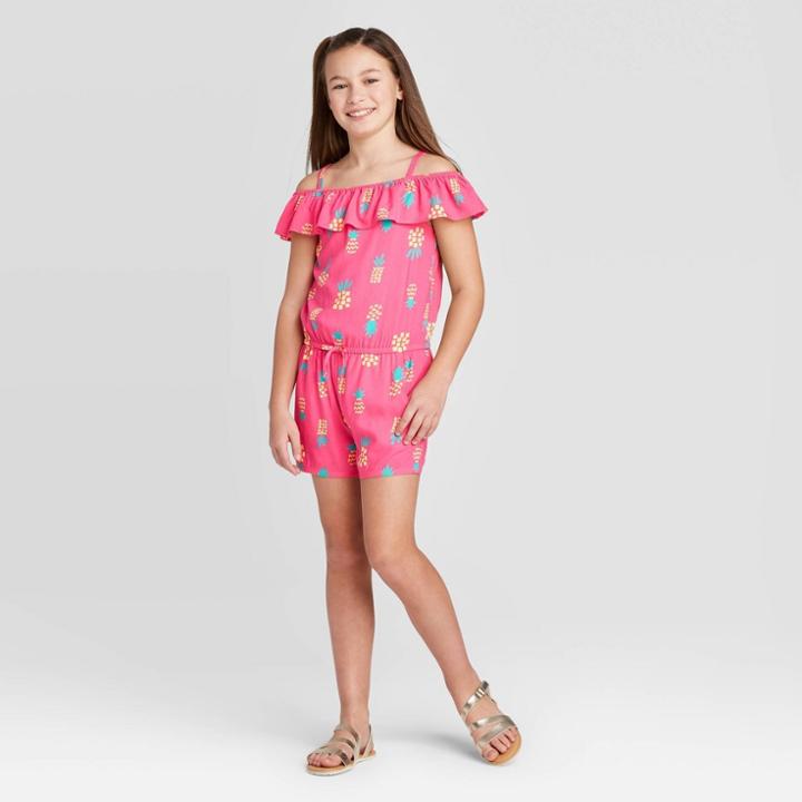 Girls' Pineapple Romper - Cat & Jack Pink