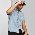 Men's Short Sleeve Denim Button-down Shirt - Original Use Blue S, Men's,
