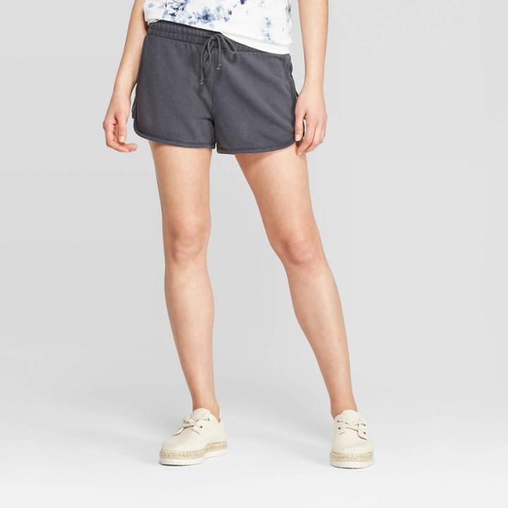 Women's Mid-rise Knit Shorts - Universal Thread Gray