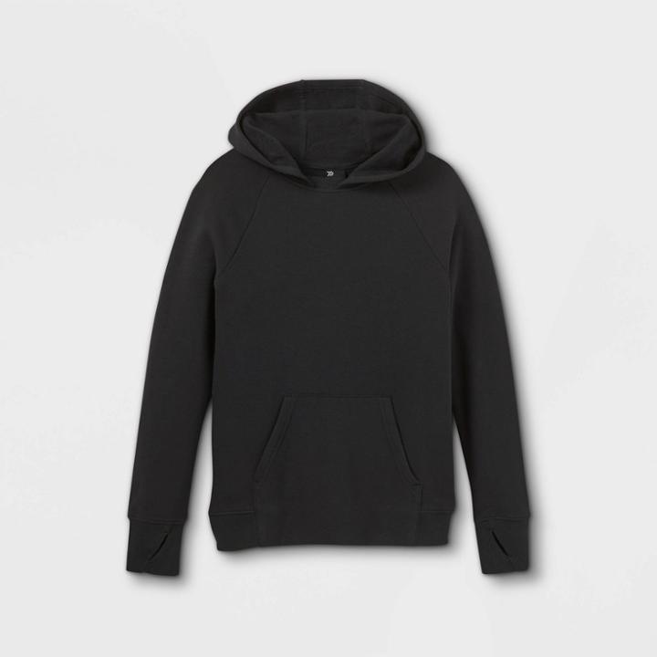 Boys' Fleece Hooded Sweatshirt - All In Motion Night Black