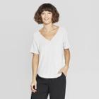 Women's Short Sleeve V-neck Raglan T-shirt - A New Day Gray
