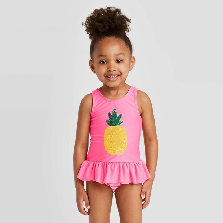 Toddler Girls' Pineapple Tankini Set - Cat & Jack Pink