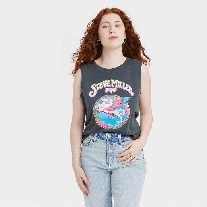 Women's Steve Miller Band Muscle Graphic Tank Top - Gray