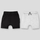 Lamaze 2pk Baby Boys' Organic Cotton Cargo Pull-on Shorts - Gray/black