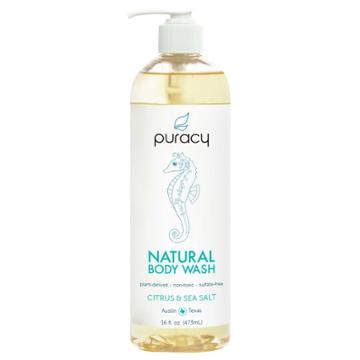 Puracy Citrus & Sea Salt Natural Body Wash Shower Gel - 16 Fl Oz, Clear