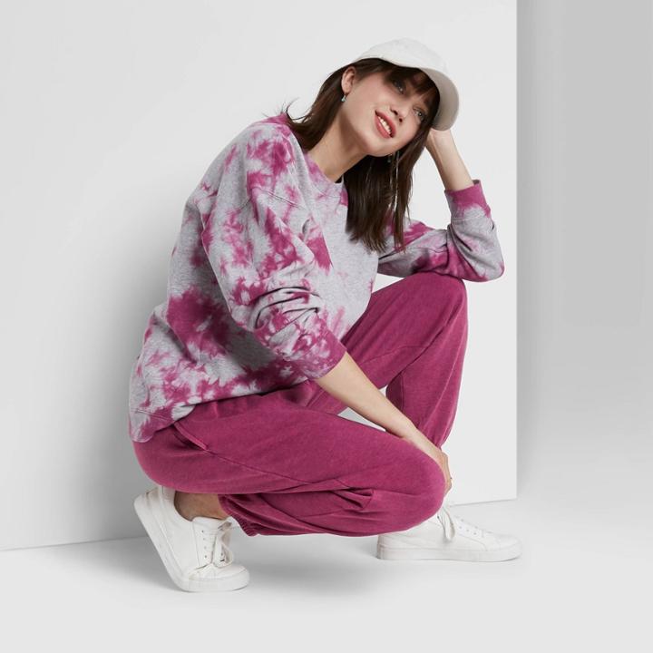 High-rise Vintage Jogger Sweatpants - Wild Fable Dark Pink