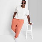 Adult Extended Size Casual Fit Taper Jogger Pants - Original Use Orange Creamsicle