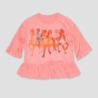 Girls' Spirit Riding Free 'dreams' Short Sleeve T-shirt - Peach