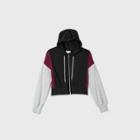 Women's Zip-up Colorblock Hoodie - Colsie Black