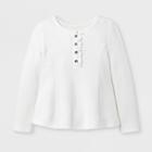 Toddler Girls' Long Sleeve Blouse - Genuine Kids From Oshkosh Almond Cream