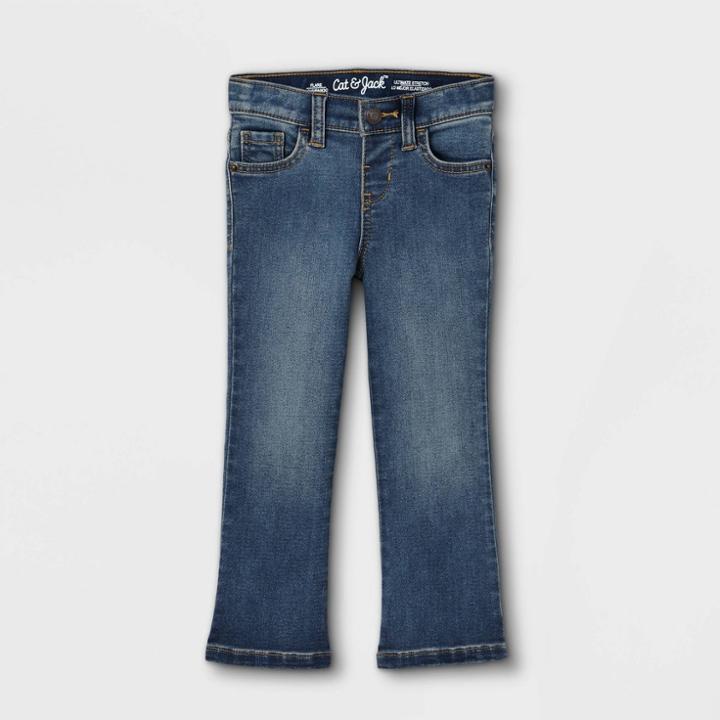 Toddler Girls' Flare Jeans - Cat & Jack Medium Wash 12m,