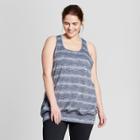Women's Striped Plus-size Banded Bottom Tank Top - C9 Champion Dark Heather Gray 4x, Dark Heather Gray