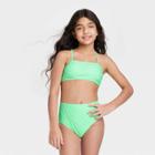 Girls' Warp & Check Bikini Set - Art Class Green