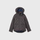 Boys' Adaptive Quilted Jacket - Cat & Jack Charcoal