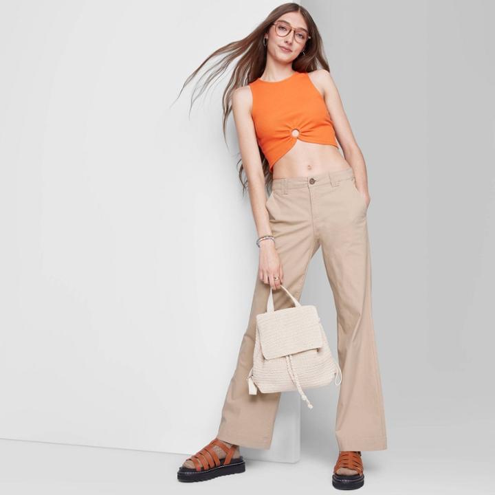 Women's Low-rise Flare Chino Pants - Wild Fable Beige