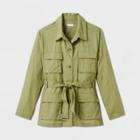 Women's Plus Size Belted Utility Jacket - Ava & Viv Olive X, Women's, Green