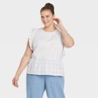 Women's Plus Size Eyelet Tank Top - Who What Wear White