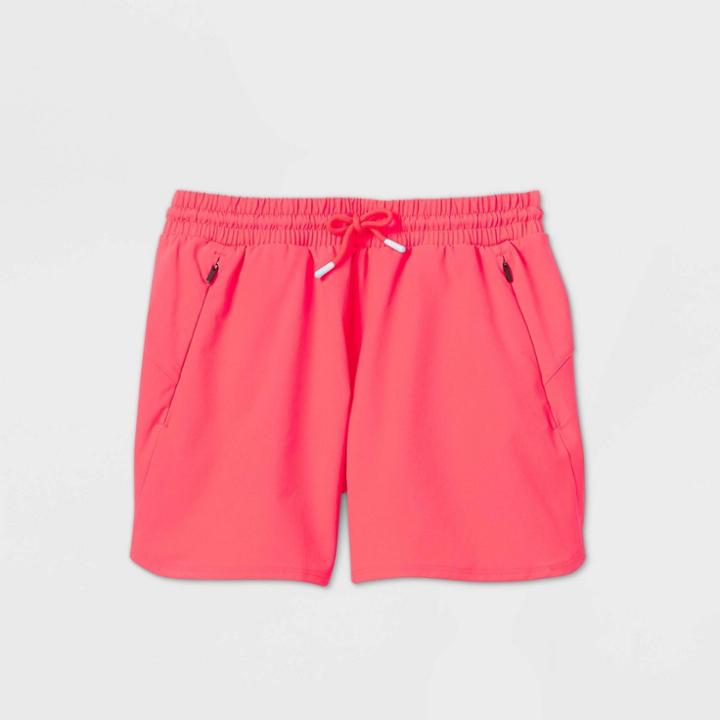 Girls' Quick Dry Board Shorts - All In Motion Bright Red