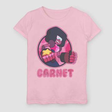 Fifth Sun Girls' We Bare Bears Steven Universe Garnet Portrait T-shirt - Pink