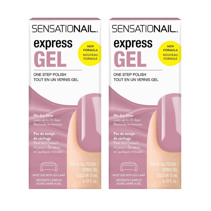 Sensationail Express Gel Nail Polish - Mauve It Or Lose It - 0.33 Fl Oz/2pk