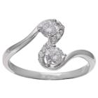 Target Women's Polished S Ring With Clear Pave Cubic Zirconia In Sterling Silver - Clear/gray (size 7),
