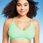 Women's Scoop Neck Bralette Bikini Top - Wild Fable Light Green D/dd Cup