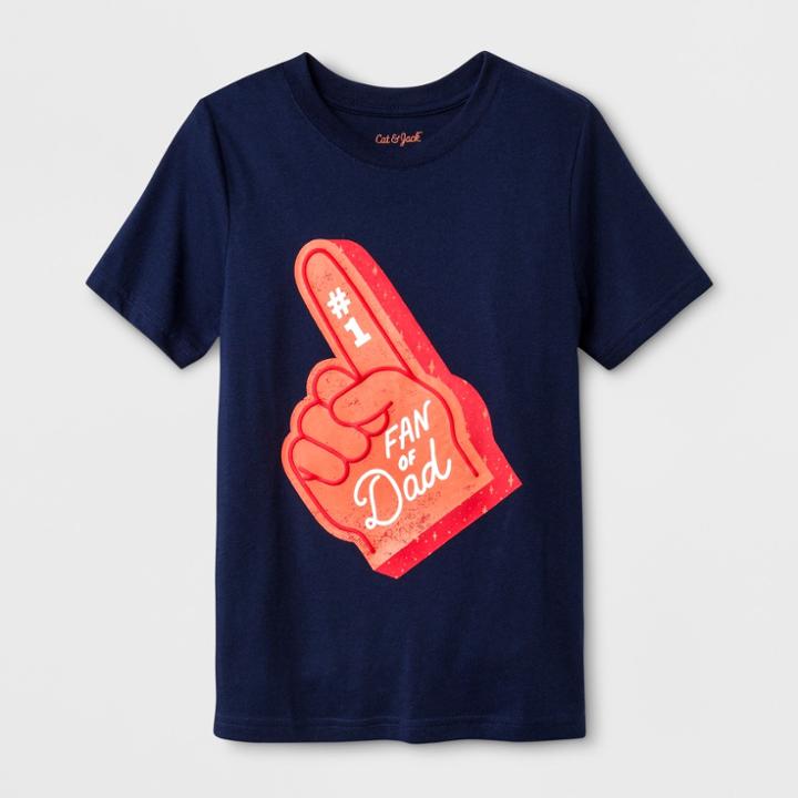 Girls' Short Sleeve #1 Fan Of Dad Graphic T-shirt - Cat & Jack Navy