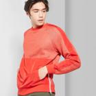 Men's Long Sleeve Mixed Media French Terry Pullover Sweatshirt - Original Use & Co Anthem Red