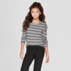 Girls' Puff Long Sleeve Blouse - Art Class Gray