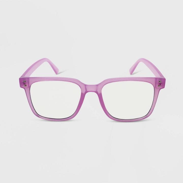 Women's Rectangle Blue Light Filtering Glasses - Wild Fable Purple