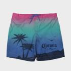 Men's Big & Tall 8.5 Elastic Board Corona Sunset Swim Shorts - Blue/green