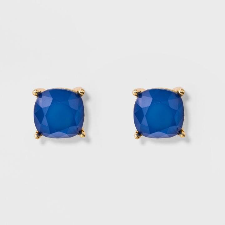 Faceted Stud With 4 Prongs Earrings - A New Day Blue/gold
