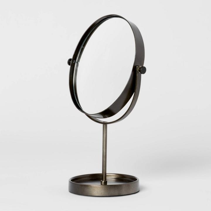 Aluminum Mirror With Aged Metal Finish Gray - Threshold