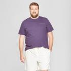 Men's Big & Tall Regular Fit Short Sleeve Pocket Crew Neck T-shirt - Goodfellow & Co Purple Currant