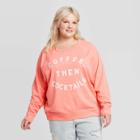 Women's Plus Size Coffee Then Cocktails Sweatshirt - Grayson Threads (juniors') - Pink